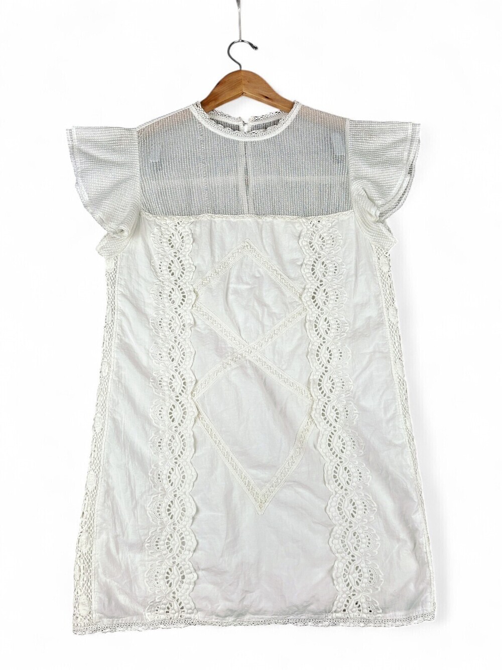 Tularosa White Lace Crochet Tunic Dress Size L